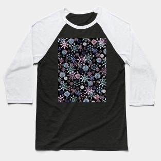 WINTER Snowflakes Pattern Baseball T-Shirt